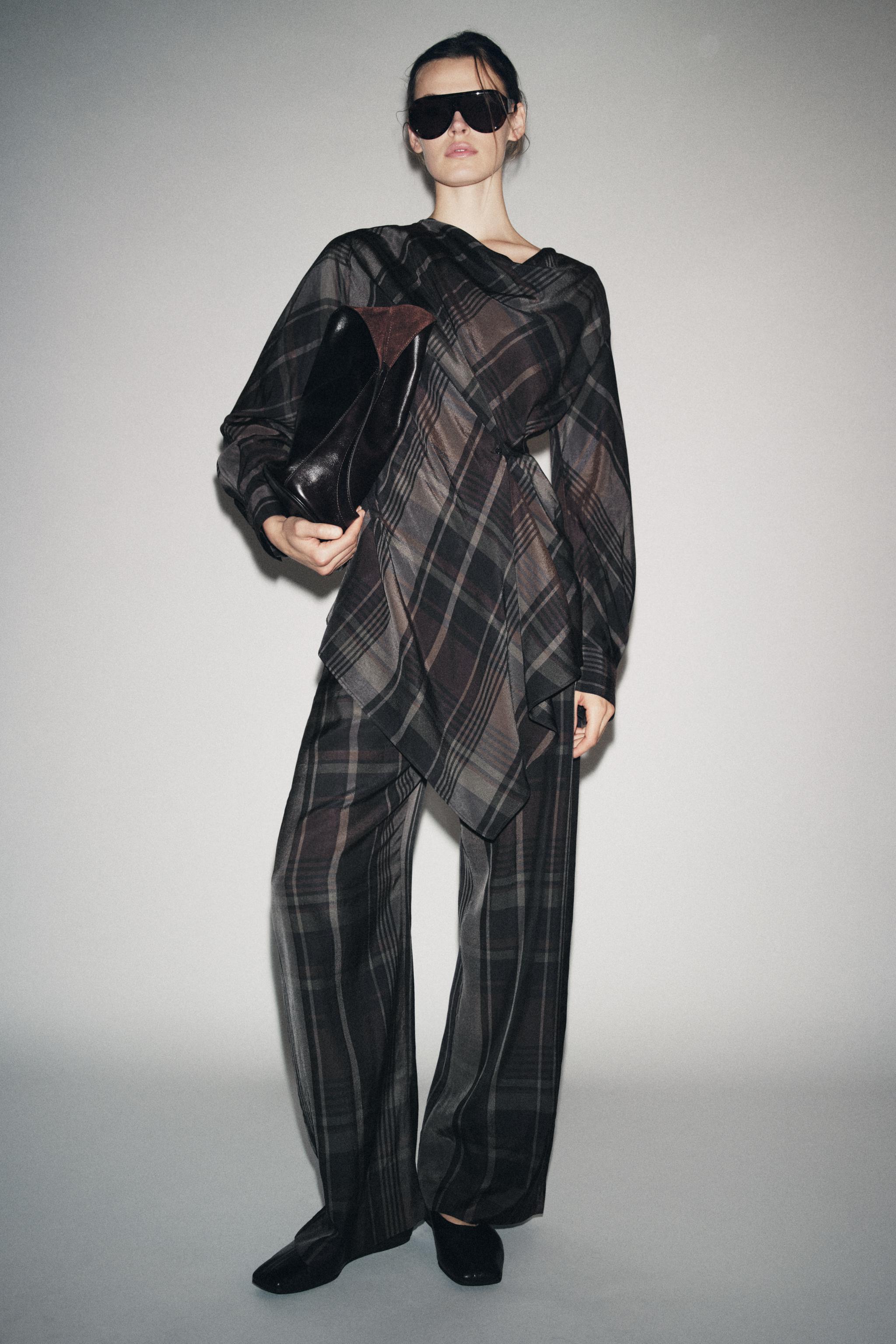 ZW COLLECTION PLAID BALLOON PANTS